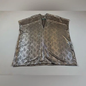 Karlie oversized small metallic gold snake top vneck (bin i) - Picture 1 of 8