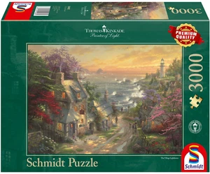 NEW Schmidt Jigsaw Puzzle 3000 Pieces 59482 Kinkade The Village Lighthouse - Imagen 1 de 2