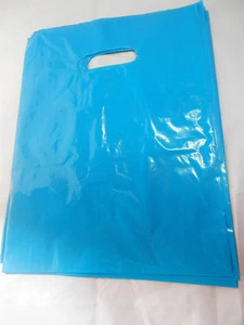 100 9" x 12" Teal Blue Low-Density Plastic Merchandise Bags, Gift Bags, Party - Picture 1 of 3