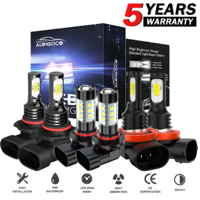 Faros antiniebla altos/bajos LED para Ram 1500 2500 3500 2015 2014 2013 10000 k Foto 1 de 4