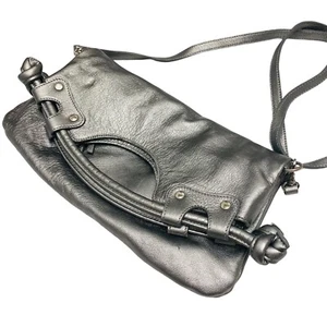Pietro Alessandro Metallic Silber Crossbody Schultertasche Umhängetasche Handtasche Geldbeutel - Bild 1 von 10