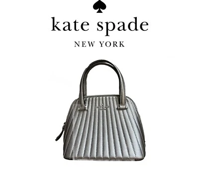 KATE SPADE Bag Silver PATTERSON DRIVE MINI Dome QUILTED ANTHRACITE Satchel - Image 1 of 4