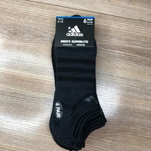 Adidas Superlite Compression Aeroready No Show Athletic Socks Gray Black Sz 6-12 - Picture 1 of 5
