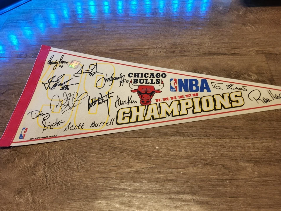 NBA 1998 Campeones Wincrafy Marca Deportiva Vintage Bandera Woth Pegatina FRESCA Foto 1 de 4