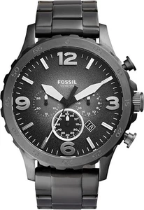 Fossil Nate Smoke Edition XL Gunmetal Grey 50mm Chronograph Mens Watch JR1437 - Picture 1 of 4