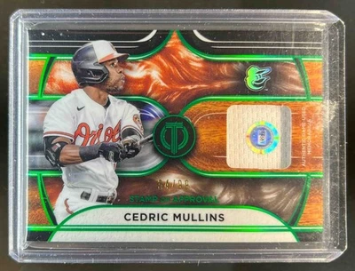 2022 Topps Tribute Cedric Mullins Stamp of Approval Jersey Green #34/99 Orioles - Image 1 of 2