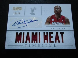 RAY ALLEN 2012-13 NATIONAL TREASURES TIMELINE GAME USED AUTOGRAPH CARD # 39/49 - Picture 1 of 6