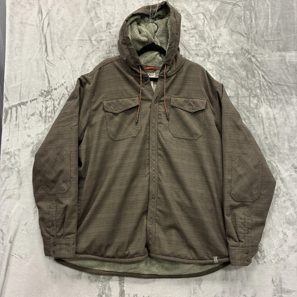 Jaqueta Camisa de Lã Masculina LL Bean XXL com Capuz 3M Thinsulate Forrada Marrom Shacket - Imagem 1 de 4
