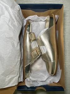 New! Cole Haan Women's Marisol Footbed Sdals Flat Soft Gold Sz 9B w/Bx SOLD OUT! - Picture 1 of 5