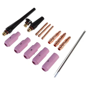 Kit de 17 piezas de accesorios de soldadura por arco de argón Tig Stubby boquilla de antorcha - Imagen 1 de 7
