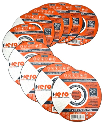 10x HERO Trennscheiben 115 x 1,0 x 22,23 mm Metall Flexscheiben Winkelschleifer - Bild 1 von 4