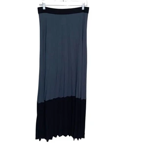 A.L.C. Skirt Womens XS Maxi Wrap Pleated Black Gray Career USA Made Wool Trim - Picture 1 of 12