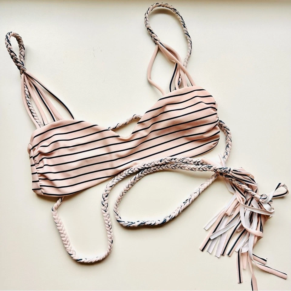 Roupa de banho ACACIA bebê rosa azul marinho Samoa cabo listra bacalhau biquíni top XS - Imagem 1 de 4