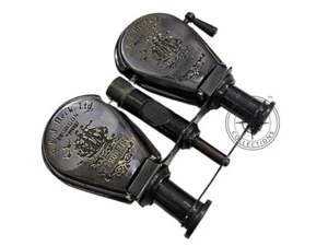 Antique Nautical Maritime Solid Brass Binocular 4" Travelling Pocket Telescope - Picture 1 of 7