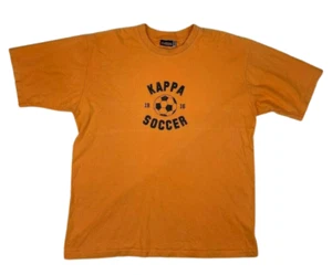 Vintage Kappa Soccer T-shirt Orange 90's Mens Size XXL - Picture 1 of 7