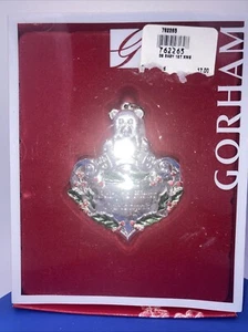 Gorham Babys erster Weihnachtsschmuck, 2008 Teddybär Herz Stechpalme NEU - Bild 1 von 5