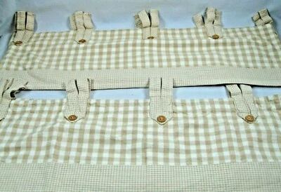 Padma Creation Tab Top Beige/Tostado Country Juego de 2 Forrados a Cuadros -GUC 66" x 10" Foto 1 de 4
