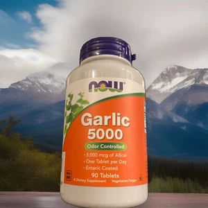 NOW FOODS Garlic 5000 90 Tablets - Foto 1 di 3