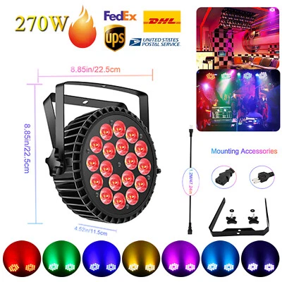 270W LED Par Light DMX512 RGBW Strobe Stage Beam Color Mixing Disco Party Light - Image 1 of 4