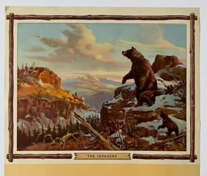 Original Vintage Olaf Weghorst Western Calendar Print The Invaders, Bears - Picture 1 of 6