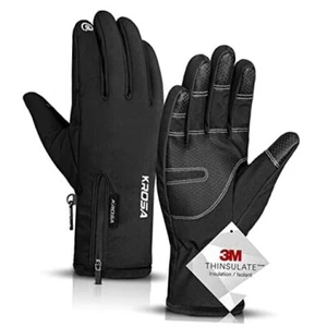 -10℉ Winter Gloves Men Women & Kids, 5-Layer Waterproof Gloves for Large Black - Picture 1 of 8