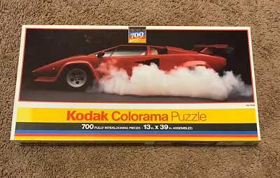 VTG Kodak Colorama Kodacolor Puzzle Hot Stuff Red Car 700 Pieces Sealed Rose Art - Image 1 of 4