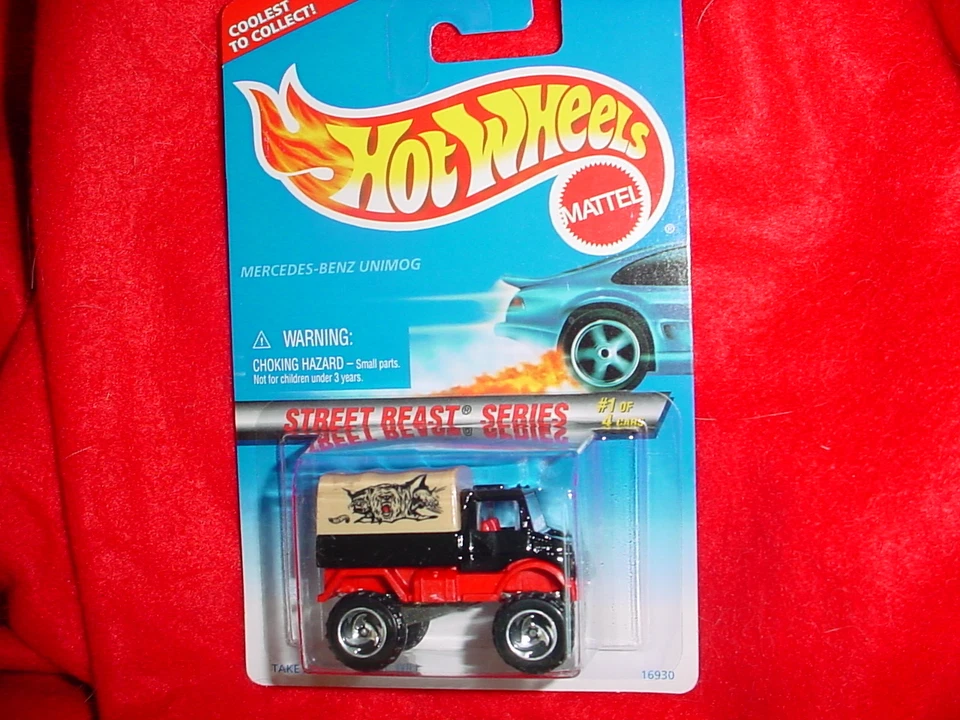 风火轮 #557 MERCEDES-BENZ UNIMOG 三刃轮辋野兽免运费美国 — 第 1/1 张图片