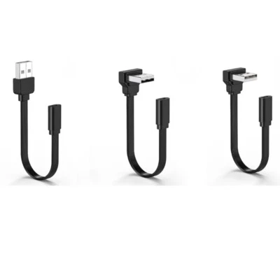USB 2.0 to Type C Female Flat Soft Data Cable 90 Degree Adapter for Tight Space - Image 1 of 4
