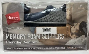 Hanes Platinum Men's Memory Foam Everyday Comfort Slippers Indoor/Outdoor Sole M - Picture 1 of 5