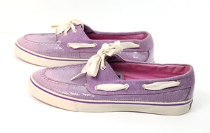 Sperry Women 8 Purple Top Siders Preppy Beach Dock Coastal - Picture 1 of 6