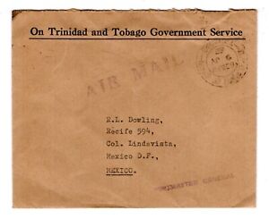 Trinidad & Tobago 1968 Official Mail - Airmail Cover to Mexico -