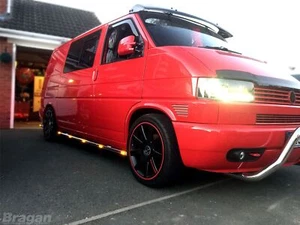 Side Bars + LEDs For Volkswagen Transporter T5 Caravelle SWB  2004-2015 Skirts - Picture 1 of 12