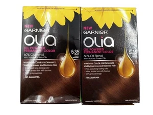 Lote 2 Garnier Olia Aceite Accionado Permanente Color #5.35 Med Gloden Caoba HC2 - Picture 1 of 9