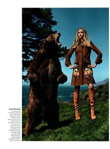 Cara Delevingne Miu Miu Coatdress Knee High Boots Bear magazine CLIPPING photo - Picture 1 of 1