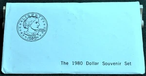 1980 SBA Dollars (3) Denver Souvenir Set, Orig. US Mint Envelope P, D & S - Picture 1 of 4
