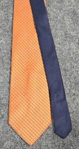 Tommy Hilfiger 100% Silk Men Tie, Made In USA, 3.75” Wide, Blue & Orange - Picture 1 of 10