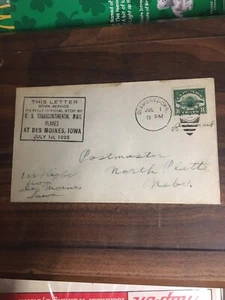 C4 Propeller 8c Airmail First 1925 First Stop Transcontinental Des Monies Iowa - Picture 1 of 1