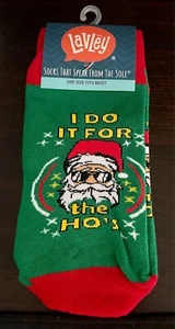 LAVLEY Calzini Che Parlano "Lo Faccio Per Babbo Natale" Calzini Uomo 1 Paio Rosso Verde - Foto 1 di 3