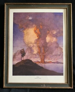 Maxfield Parrish “Atlas” Original 1908 Print, Frame & Glass 9 1/2”x 11 1/2” Nice - Picture 1 of 16