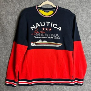 Nautica Sweatshirt Herren Large Lake Side Marina Boot Racing Pullover bestickt - Bild 1 von 9