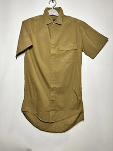 Men's Short Sleeve Long Line Button-Down Shirt - Original Use Dapper Brown XS - Picture 1 of 2