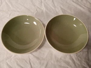 Vintage Mid Century Modern Harker Ware DessertFruit Bowls Sage Green Set Of 2 - Picture 1 of 4