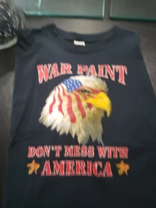 Vintage Anvil 90s AMERICA DONT MESS WITH Short Sleeve T Shirt Single Stitch USA - Bild 1 von 4