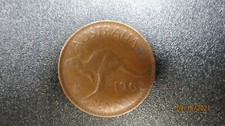 1962 AUSTRALIA ELIZABETH II LARGE PENNY DEI GRATIA REGINA F D KANGAROO