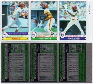 Johnny Bench Bob Watson Garry Maddux 1979 Topps Panel