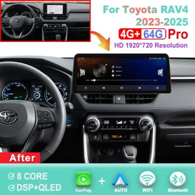 12.3 inch Screen Android Car Radio For Toyota RAV4 2023-2025 Carplay Head Unit - Image 1 of 4