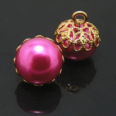 10Pc DIY Full Round Faux Pearl Ball Buttons for Sewing Dress Shirt Buttons Craft - Image 1 of 4