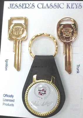 White 42M1 Cadillac Sedan de Ville Classic Gold A/B Keys 1983 1984 1985 1986 - Image 1 of 4