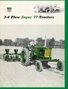 Oliver 3-4 Plow Super 77 Tractor Row Crop Sales Brochure Gas Diesel Wide Narrow - Picture 1 of 11