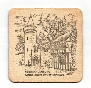 Bierdeckel BD DDR VEB Brauerei Neubrandenburg Fangelturm Wieckhaus - Bild 1 von 2